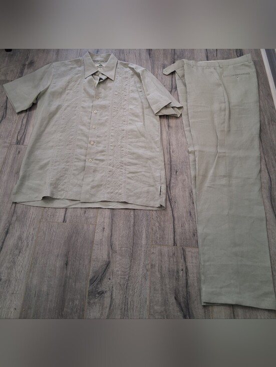 Other - Men's Light Sage Linen Blend Pants - Unbranded